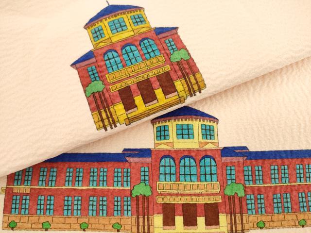 平和屋着物●九寸名古屋帯　風景文　正絹　逸品　AABL2416pf
