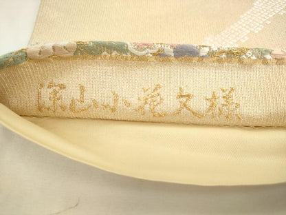 平和屋着物●六通柄袋帯　深山小花文様　金糸　正絹　逸品　AABL2419pf