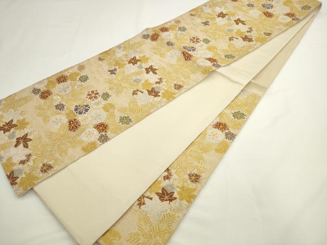 平和屋着物●六通柄袋帯　雅若松花宴文　金銀糸　正絹　逸品　AABL2421pf