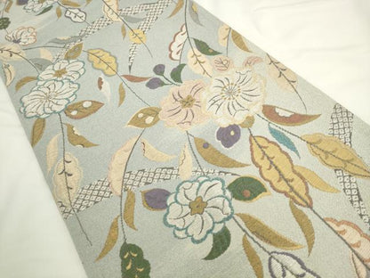 平和屋着物●六通柄袋帯　慶長辻が花　金銀糸　正絹　逸品　AABL2422pf