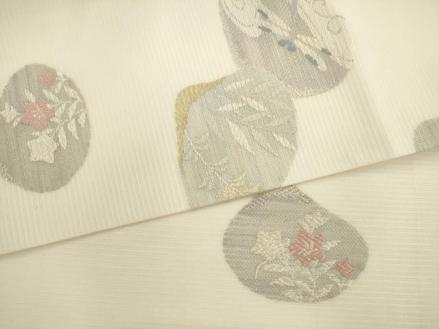 平和屋着物●夏物　九寸名古屋帯　唐織　貝合わせ風景文　正絹　逸品　AABL2423pf