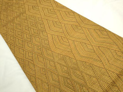 平和屋着物●全通柄袋帯　繧繝間道　金糸　正絹　逸品　AABL2425pf