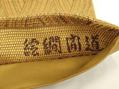 平和屋着物●全通柄袋帯　繧繝間道　金糸　正絹　逸品　AABL2425pf