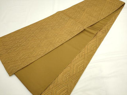 平和屋着物●全通柄袋帯　繧繝間道　金糸　正絹　逸品　AABL2425pf