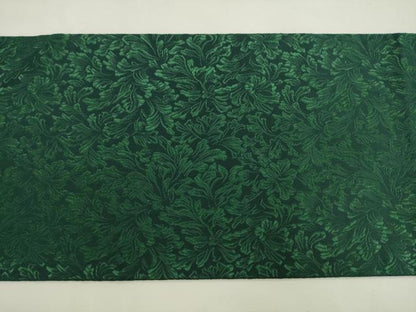 平和屋着物●全通柄九寸名古屋帯　草花文　鉄色　正絹　逸品　AABL2427pf