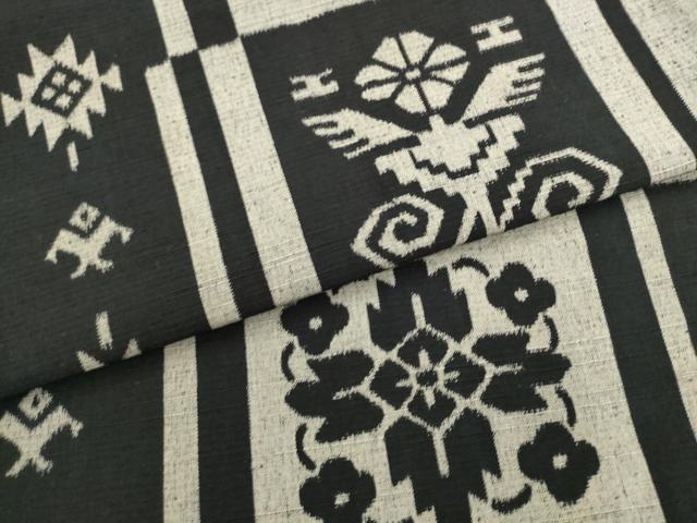 平和屋着物●全通柄袋帯　紬地　草花文　正絹　逸品　AABL2428pf
