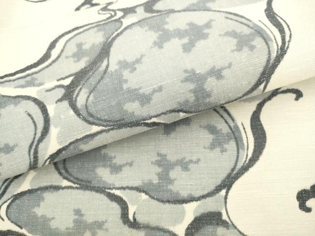 平和屋着物▼全通柄袋帯　紬地　流水文　伊織　正絹　逸品　AABL2434pf