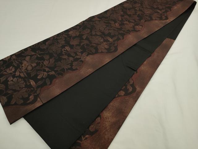 平和屋着物●澤屋重兵衛　六通柄袋帯　古代金錦　草花文　金糸　正絹　逸品　AABL2436pf