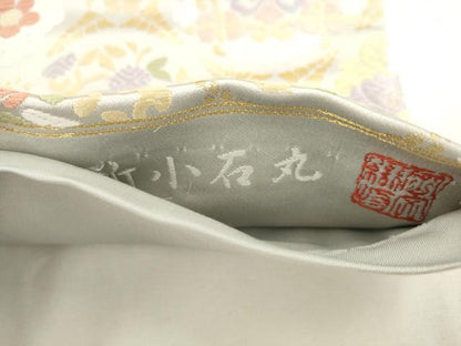 平和屋着物●西陣　岡文織物謹製　六通柄袋帯　唐織　新小石丸　花兎　金糸　正絹　逸品　AABL2439pf