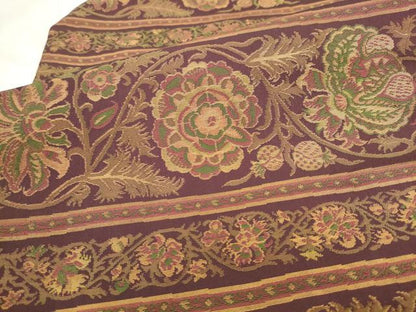 平和屋着物●全通柄九寸名古屋帯　更紗花文　金糸　正絹　逸品　AABL2440pf