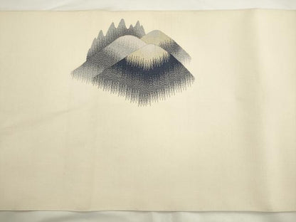 平和屋着物●爪掻き本綴れ　八寸名古屋帯　風景文　金糸　正絹　逸品　AABL2441pf
