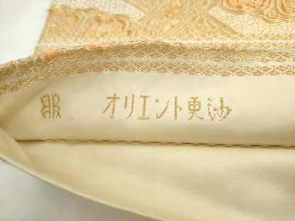 平和屋着物●西陣　服部織物謹製　六通柄袋帯　オリエント更紗　金糸　正絹　逸品　AABL2443pf