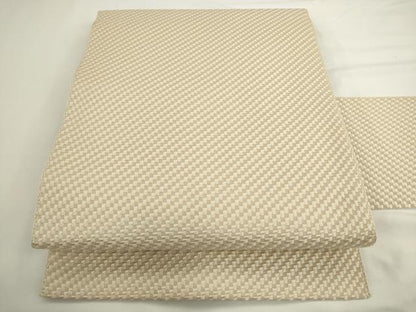 平和屋着物●本場筑前博多織　八寸名古屋帯　薄卵色　正絹　逸品　AABL2450pf