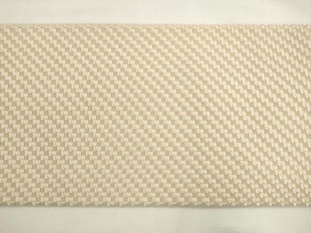 平和屋着物●本場筑前博多織　八寸名古屋帯　薄卵色　正絹　逸品　AABL2450pf