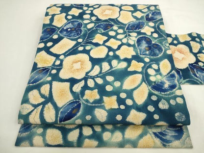 平和屋着物●九寸名古屋帯　草花文　鬼しぼ縮緬　正絹　逸品　AABL2458pf