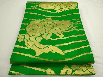 平和屋着物●丸帯　荒磯　金糸　正絹　逸品　AABL2459pf