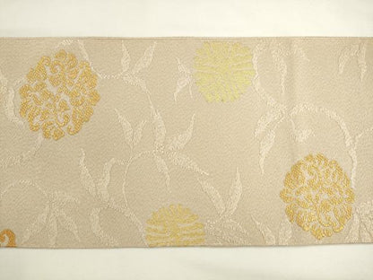 平和屋着物●綴れ　八寸名古屋帯　草花文　金糸　正絹　逸品　AABL2460pf