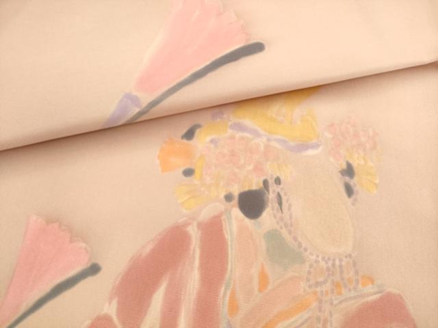 平和屋着物●塩瀬 九寸名古屋帯 ろうけつ染め 女人文 正絹 逸品 AABL2468pf