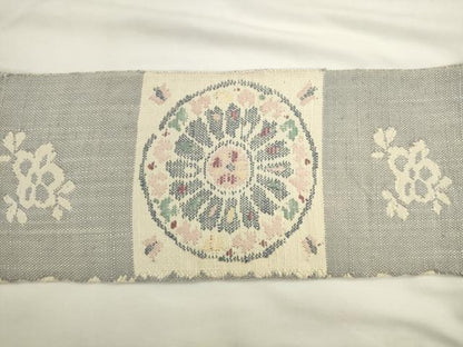 平和屋着物●八寸名古屋帯 紬地 花鳥丸文 正絹 逸品 AABL2482pf