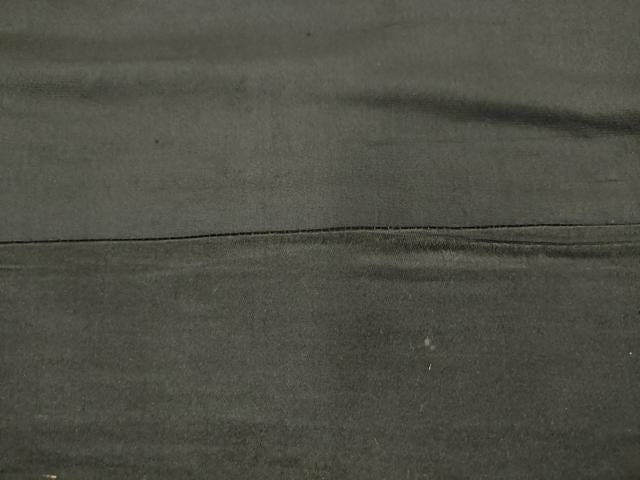 平和屋着物●アンティーク　大正ロマン　九寸名古屋帯　総手刺繍　休み鳥　黒地　正絹　逸品　AABL2514pf