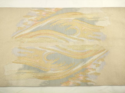 平和屋着物●綴れ　太鼓柄袋帯　波浪　正絹　逸品　AABL2519pf