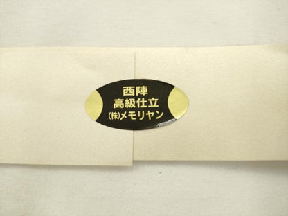 平和屋着物●爪掻き本綴れ　八寸名古屋帯　作家物　花鳥文　金銀糸　正絹　逸品　AABL2527pf