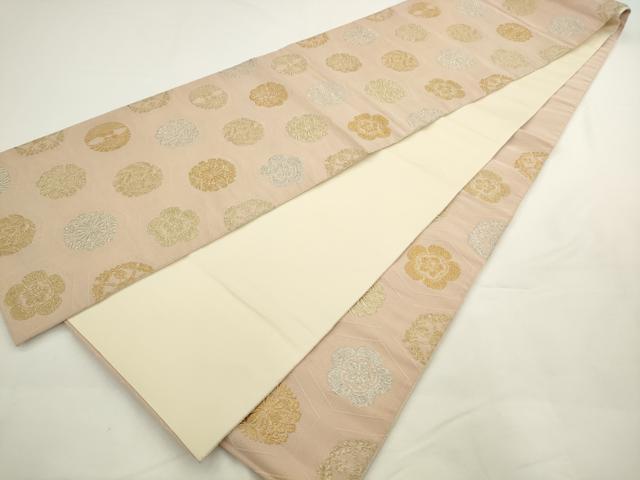 平和屋着物●銀座きしや　六通柄袋帯　亀甲花鳥文　金銀糸　正絹　逸品　AABL2528pf