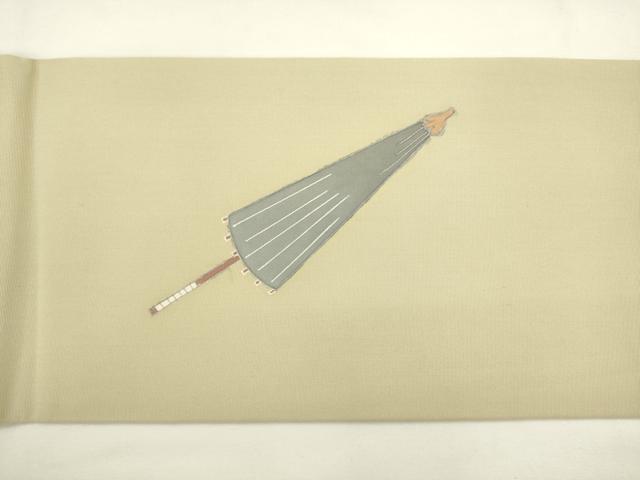 平和屋着物●塩瀬　九寸名古屋帯　作家物　手描き　地紙重ね女人文　正絹　逸品　AABL2531pf