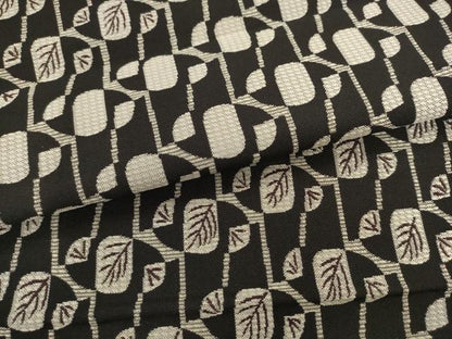 平和屋着物●こむさでもーど・COMME CA DU MODE　六通柄袋帯　枝葉文　黒地　正絹　逸品　AABL2532pf