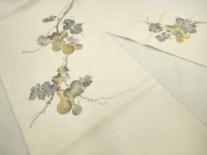 平和屋着物●九寸名古屋帯　手描き　瓢箪　正絹　逸品　AABL2539pf