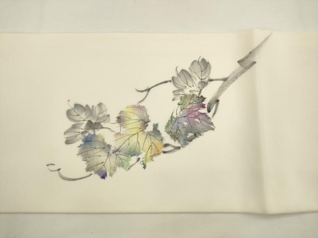 平和屋着物●九寸名古屋帯　手描き　瓢箪　正絹　逸品　AABL2539pf