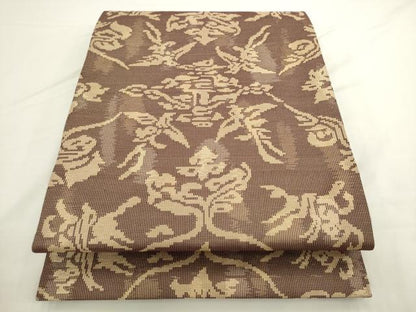 平和屋着物●九寸開き名古屋帯　花鳥文　金糸　正絹　逸品　AABL2544pf