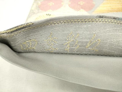 平和屋着物●六通柄袋帯　唐織　四季彩々　金銀糸　正絹　逸品　AABL2550pf