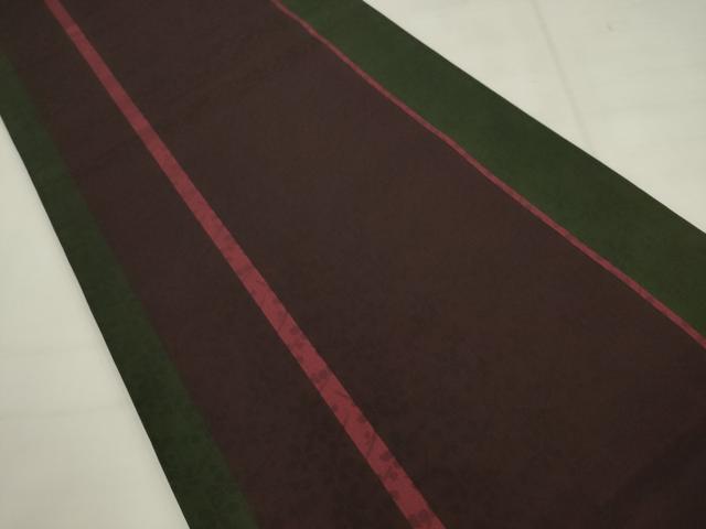 平和屋着物●両面六通柄袋帯　作家物　扇面草花文　黒地　金糸　正絹　逸品　AABL2574pf