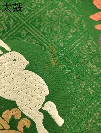 平和屋着物●ファッションデザイナー 花井幸子　六通柄袋帯　唐織　跳兎　金糸　正絹　逸品　AABL2579pf