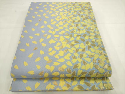 平和屋着物●両面六通柄袋帯　舞桜文　金糸　正絹　逸品　AABL2586pf