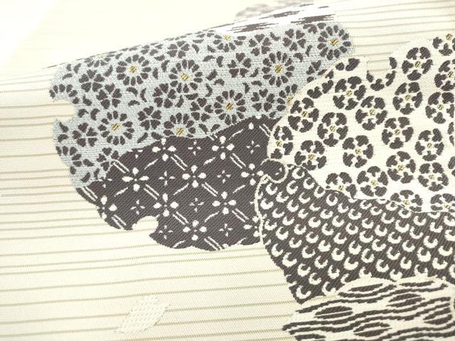 平和屋着物●六通柄袋帯　雪輪重ね花文　金糸　やまと誂製　正絹　逸品　AABL2587pf