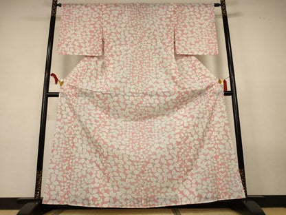 平和屋着物＊夏物　小紋　絽　花尽くし　洗える着物　AABL2606jd