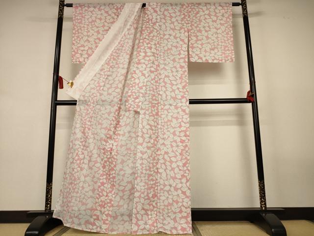 平和屋着物＊夏物　小紋　絽　花尽くし　洗える着物　AABL2606jd