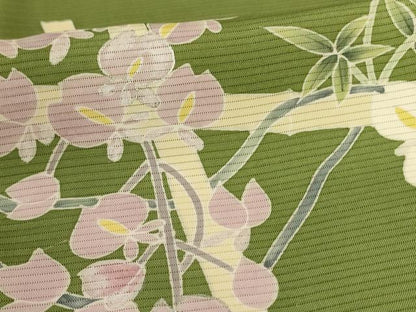 平和屋着物＊夏物　色留袖　絽　友禅　枝垂れ花文　正絹　逸品　AABL2608jd