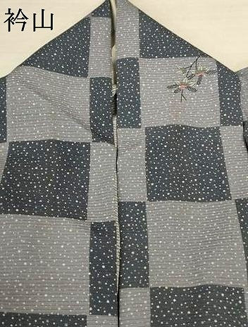 平和屋着物＊夏物　小紋　絽　市松花文　正絹　逸品　AABL2610jd