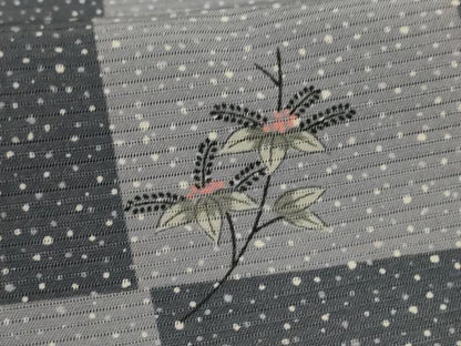 平和屋着物＊夏物　小紋　絽　市松花文　正絹　逸品　AABL2610jd