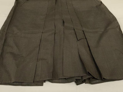 平和屋着物＊夏物　男性　馬乗り袴　縦絽　縞　正絹　逸品　AABL2624jd
