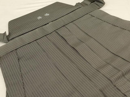 平和屋着物＊夏物　男性　茶喜仙台平　馬乗り袴　縦絽　縞　正絹　逸品　AABL2625jd