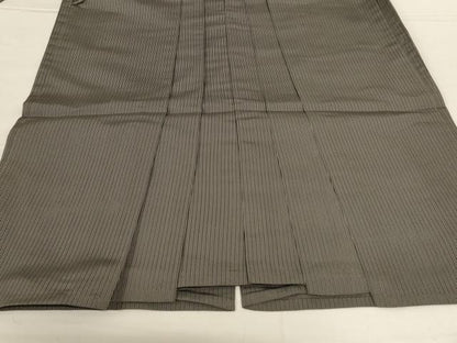 平和屋着物＊夏物　男性　茶喜仙台平　馬乗り袴　縦絽　縞　正絹　逸品　AABL2625jd