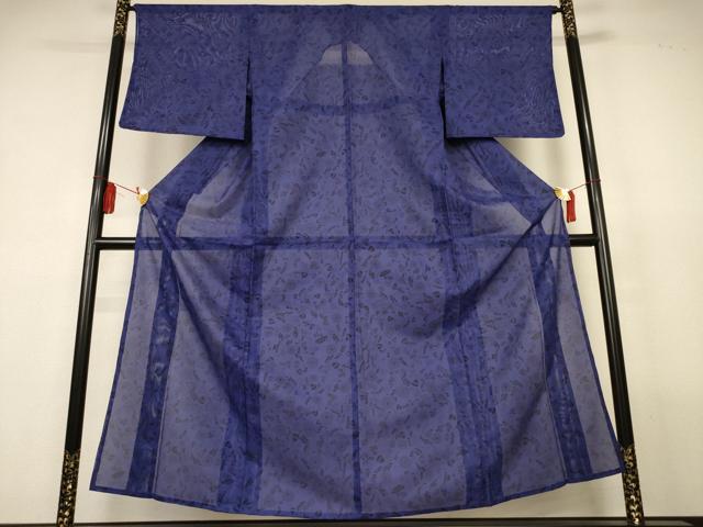 平和屋着物＊夏物　小紋　絽　草花文　洗える着物　AABL2635jd