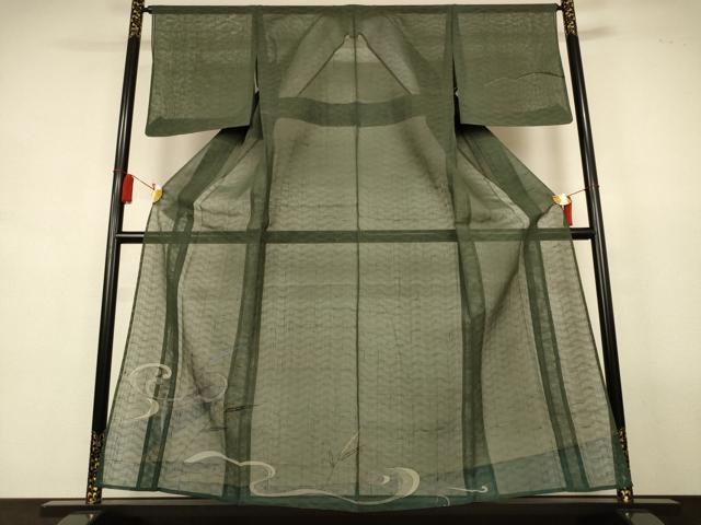 平和屋着物＊夏物　訪問着　絽紬　流水枝葉文　金彩　正絹　逸品　未使用　AABL2638jd