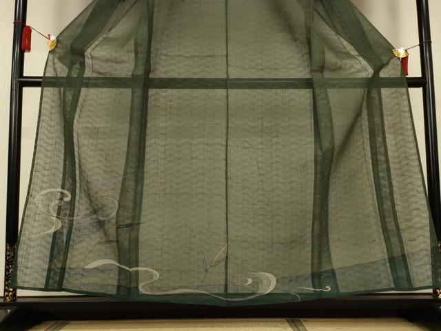 平和屋着物＊夏物　訪問着　絽紬　流水枝葉文　金彩　正絹　逸品　未使用　AABL2638jd