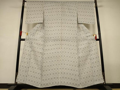 平和屋着物＊夏物　越後上布　菱文　苧麻　逸品　AABL2640jd