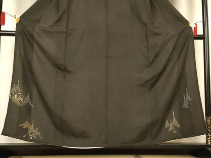 平和屋着物＊夏物　黒留袖　絽　風景吉祥文　金彩　正絹　逸品　AABL2641jd